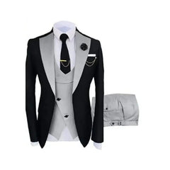 SHOWLU FASHION STORE GRAY / 5XL / Pack of 1 | CHINA Navy Costume Homme Groom Tuxedos Men Suits Peaked Lapel Wedding Prom Terno Masculino Slim Fit Blazer 3 Pcs Classic Men Suits