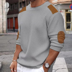  Showlu Fashion Store Gray / L Sweater Men O-neck Pullovers Youthful Vitality Fashion Patchwork Knitted  Men Slim Casual Pullover Autumn Winter Knitwear Man