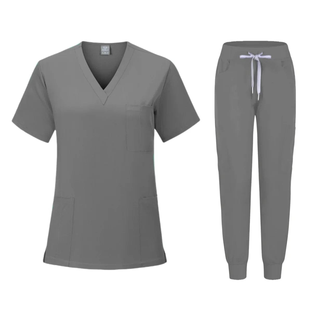 SHOWLU FASHION STORE Gray / S Hot Sale Anti Wrinkle Washable Soft Fabric Nurse Scrubs Hospital Uniform Medical Scrubs Women Jogger Scrubs Sets Pair