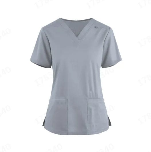 SHOWLU FASHION STORE gray / XL New Lightweight Surgical Gown Short-sleeved Operating Room Split Doctor's Scrub Top Overalls Nursing Uniforms