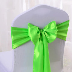 SHOWLU FASHION STORE Green / 10 pcs 10/50/100pcs/Lot Satin Chair Bow Sashes Wedding Indoor Outdoor Chair Ribbon Butterfly Ties Party Event Hotel Banquet Decoration