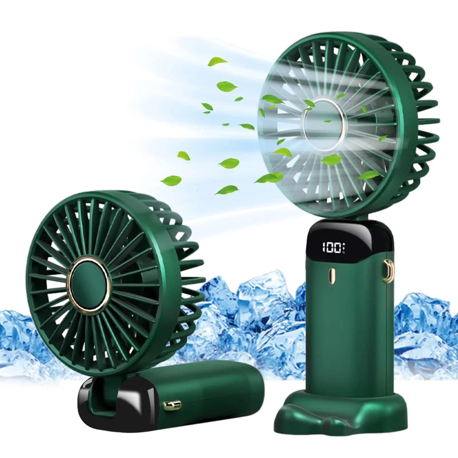  Showlu Fashion Store Green 2000mAH Electric Fan Portable Air Conditioner Mini Cooler Rechargeable Neck Fans for Home Free Shipping Hand Usb Conditioning Blades