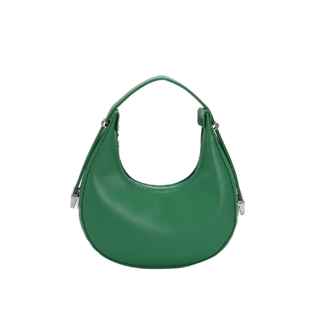 SHOWLU FASHION STORE Green 2023 New Fashion Shoulder Bag PU Leather Half Moon Bag Lady Casual Commuter Underarm Bag Brand Design Handbag Trend Crescent Bag