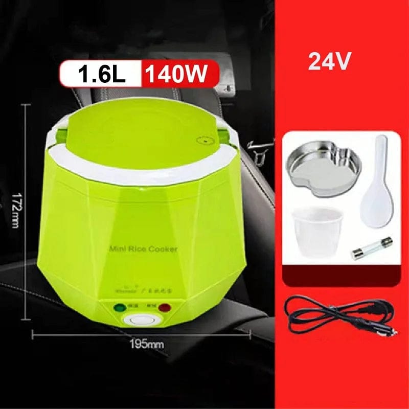 Showlu Fashion Store Green 24V / CHINA 1.6L Mini Rice Cooker Heating Lunch Box Portable Constant Temperature Food Steamer Multifunction Pot For Car Truck 12/24V