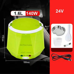 Showlu Fashion Store Green 24V / CHINA 1.6L Mini Rice Cooker Heating Lunch Box Portable Constant Temperature Food Steamer Multifunction Pot For Car Truck 12/24V