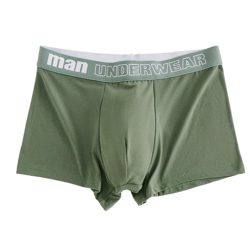  Showlu Fashion Store Green / 2XL 65-80kg Man Underwear Fashion Solid Cotton Comfortable Breathable Boxers Men's Underpants Male Letter Printed Panties Shorts Underwear