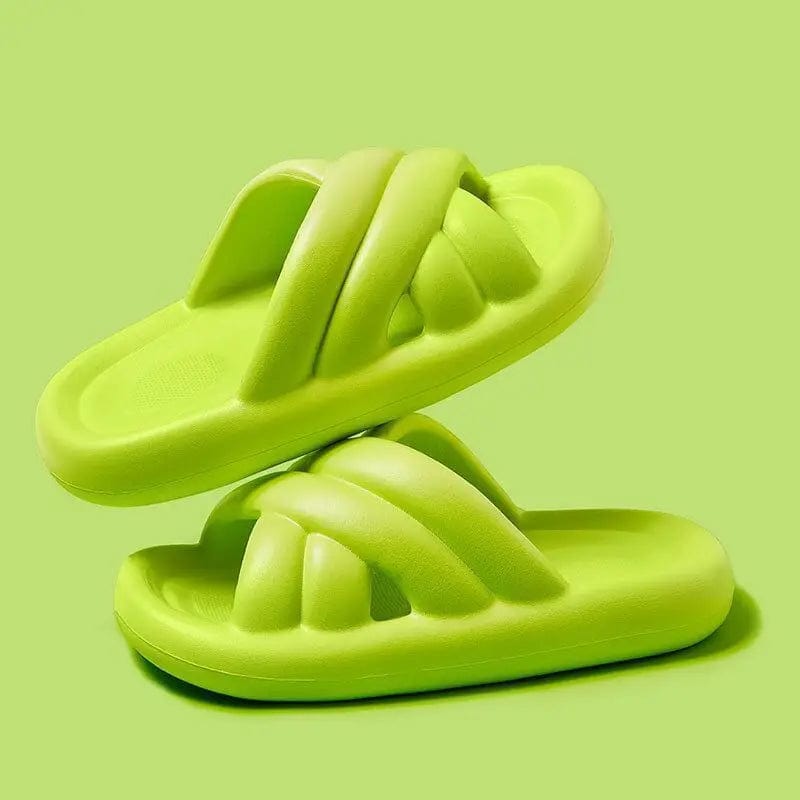  Showlu Fashion Store Green / 36-37(fit35-36) High Quality Couple Soft Sole Platform Slippers For Women Summer Bathroom Beach Slides Men Ultra-Light Slipper Outdoor Sandals