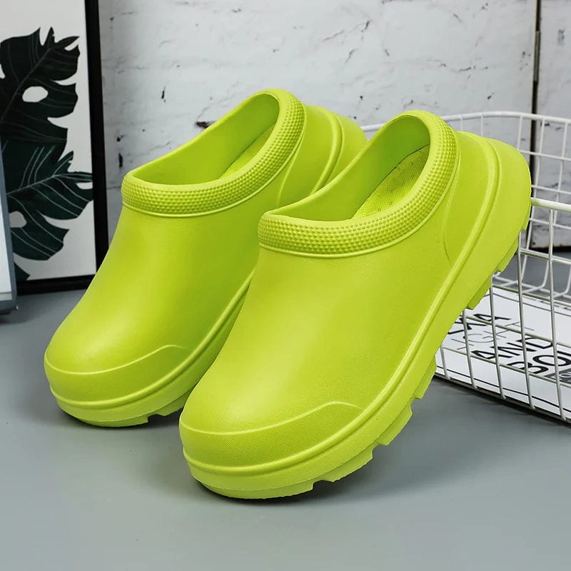 SHOWLU FASHION STORE green / 42-43 Kitchen Shoes Men Garden Clogs Outdoor Casual Waterproof Rain Shoes Non-slip Restaurant Work Shoes Oil-proof Chef Shoes