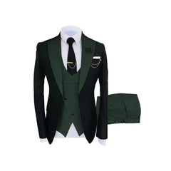 SHOWLU FASHION STORE green / 5XL / Pack of 1 | CHINA Navy Costume Homme Groom Tuxedos Men Suits Peaked Lapel Wedding Prom Terno Masculino Slim Fit Blazer 3 Pcs Classic Men Suits