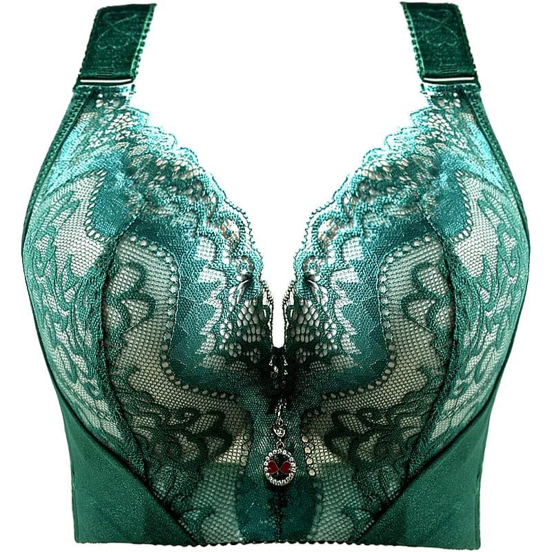  Showlu Fashion Store green / 75C Lace Bra Underwire Bra for Women Plus Size Bra Underwear Women 5/8 Cup Sexy Bra Push Up Bra Women Tops Fashion Female Clothing