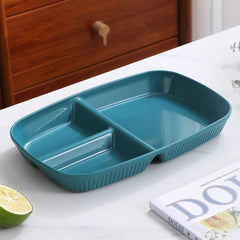  Showlu Fashion Store Green Divided Dish Diet Reusable Dinner Plate Kitchen Dinnerware Portion Plates For Adults 3 Compartments Microwave Safe