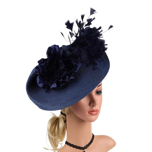  Showlu Fashion Store green Elegant Tea Party Fascinator Kentucky Hat Women’s Fascinator Derby Straw Feather Pillbox Hat for Cocktail Wedding