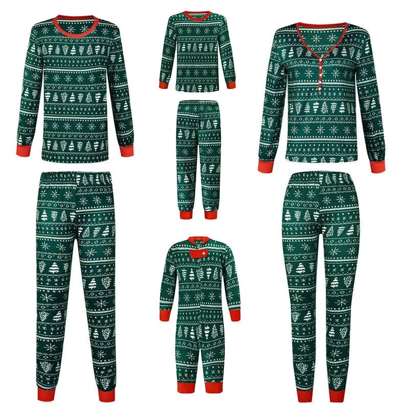 Showlu Fashion Store Green / Father M / CHINA 2023 Christmas Family Matching Pajamas Set Mother Father Kids Clothes Family Look Outfit Baby Girl Rompers Sleepwear Pyjamas