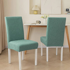 Showlu Fashion Store green / one size / CHINA 2024 New Soft Plaid Velvet Chair Covers Thickened Spandex Table Chair Cover Stretch Slipcove For Dining Elastic Home Textiles