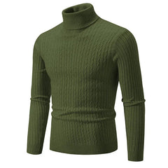 SHOWLU FASHION STORE green / Pack of 1 / XXL Winter High Neck Thick Warm Sweater Men Turtleneck Brand Mens Sweaters Slim Fit Pullover Men Knitwear Male Double Collar