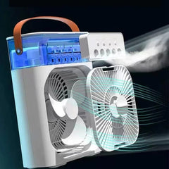  Showlu Fashion Store Green Portable 3 In 1 Fan AIr Conditioner Household Small Air Cooler LED Night Lights Humidifier Air Adjustment Home Fans Dropshipping