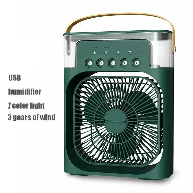  Showlu Fashion Store Green Portable 3 In 1 Fan AIr Conditioner Household Small Air Cooler LED Night Lights Humidifier Air Adjustment Home Fans Dropshipping