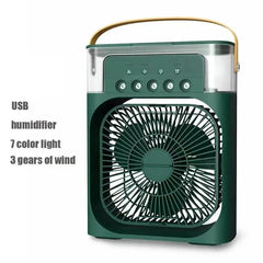  Showlu Fashion Store Green Portable 3 In 1 Fan AIr Conditioner Household Small Air Cooler LED Night Lights Humidifier Air Adjustment Home Fans Dropshipping