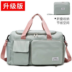 SHOWLU FASHION STORE Green powder / Big Foldable Fashion One-Shoulder Business Trip Pending Travel Bag