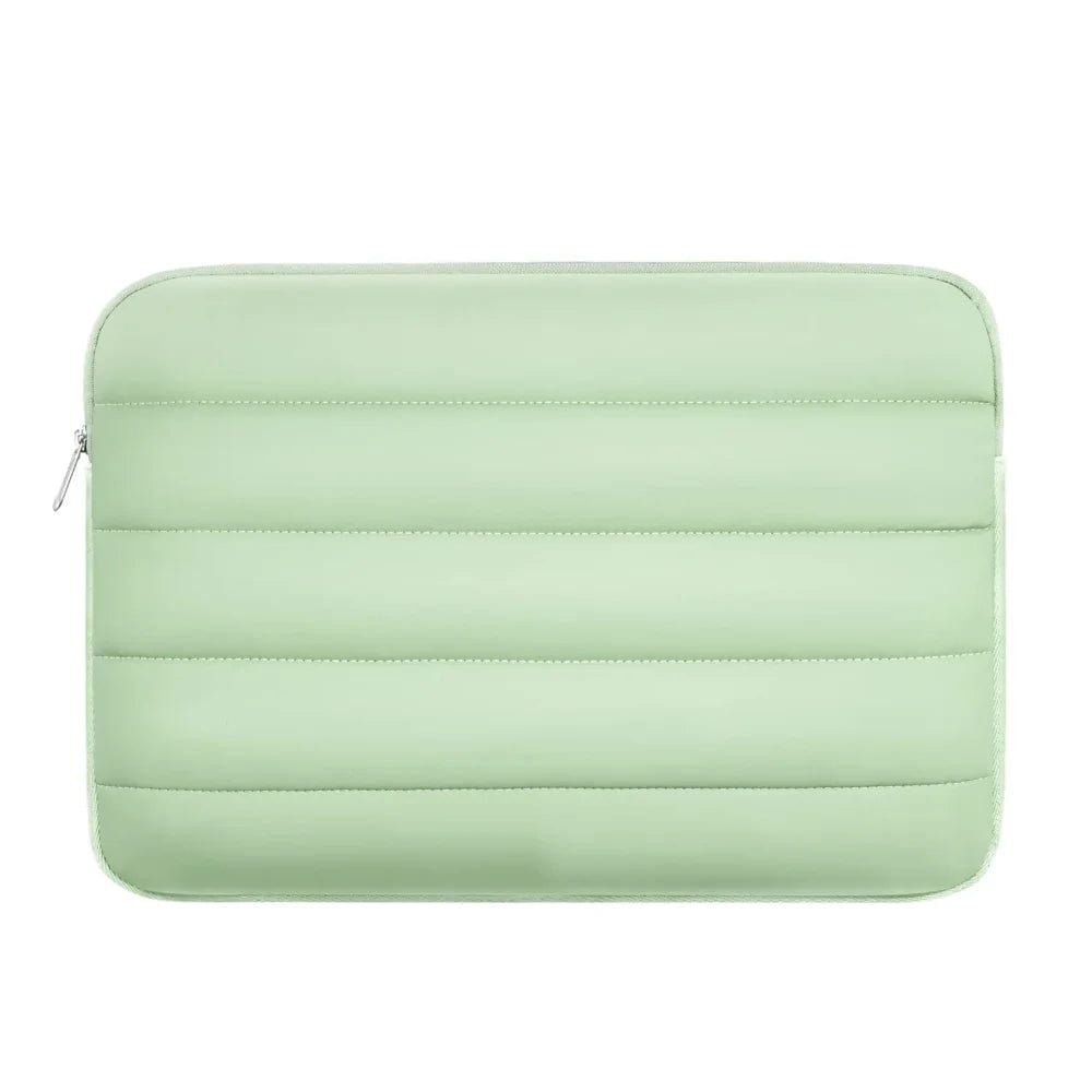  Showlu Fashion Store Green Puffy Laptop Sleeve 13-14 Inch For Women,Laptop Cover for iPad Pro 12.9 MacBook Pro 14 Inch MacBook Air 13 Inch Tablet Pouch Bag