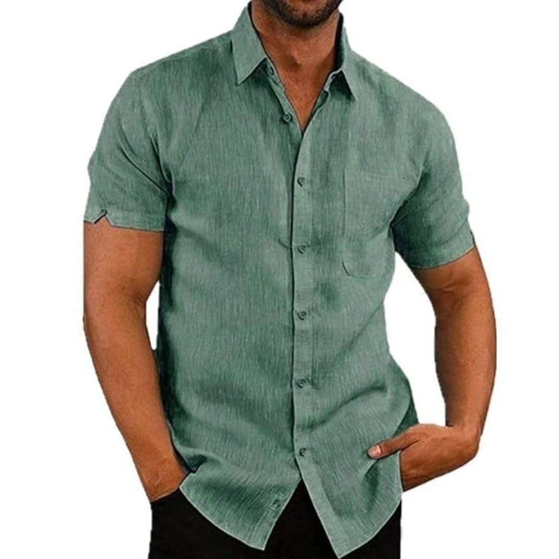  Showlu Fashion Store green / S Elegant Summer Linen Shirt for Men