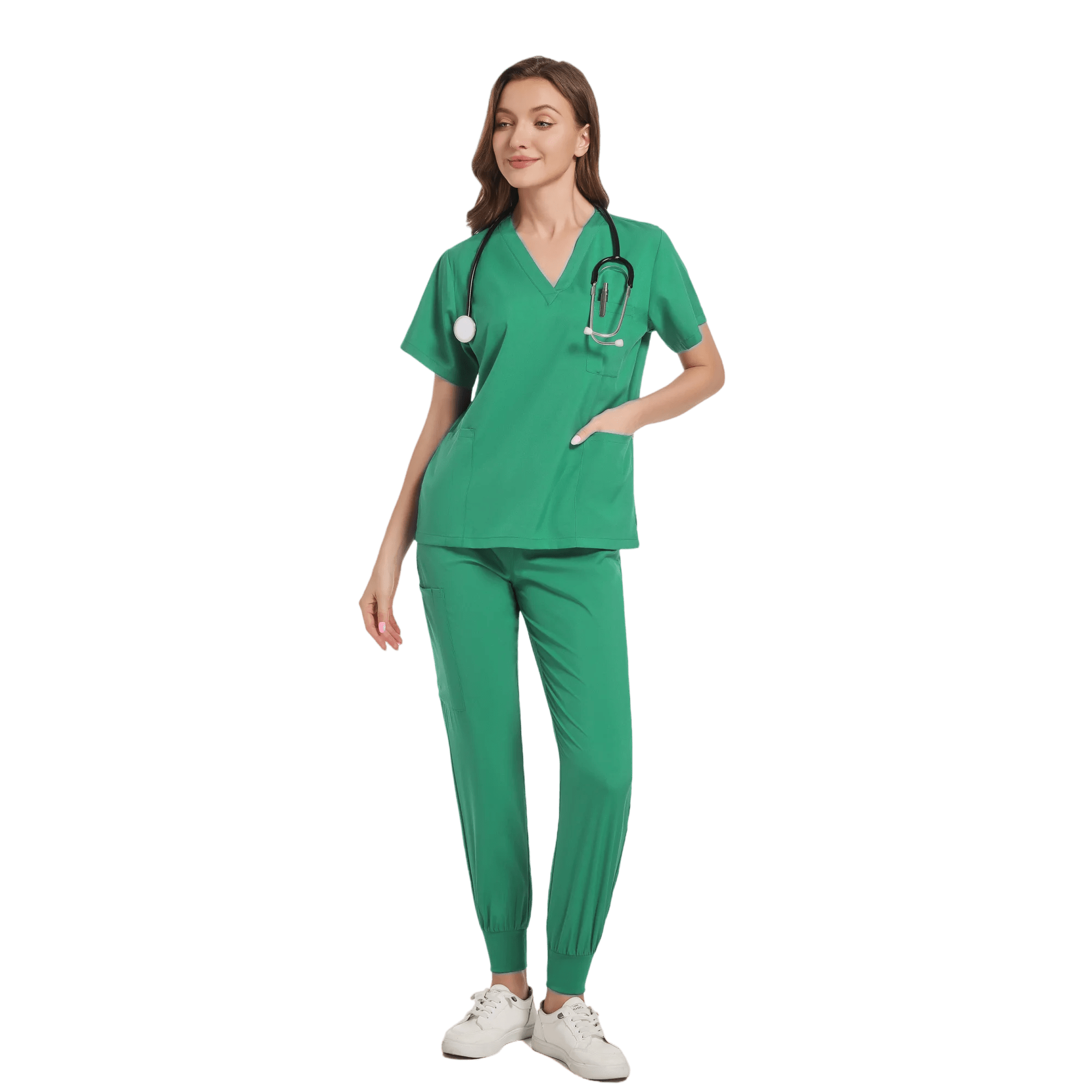 SHOWLU FASHION STORE green / S Women Scrub Set Surgical Nursing Scrub Sets Hospital Uniform Medical Factory Wholesale Uniforms Womens Custom Scrubs