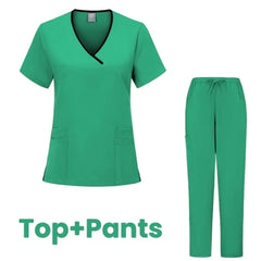 SHOWLU FASHION STORE green / S Workwear Beauty Clothes Split Suit Short Sleeve Pocket Surgical Uniform Pet Dentist Nurse Uniforms Men Medical Scrub Set