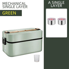  Showlu Fashion Store Green Single Layer Portable Electric Heating Bento Lunch Box Meals Office School Restaurant Thermal Fresh Boxes Dinnerware Food Storage Container