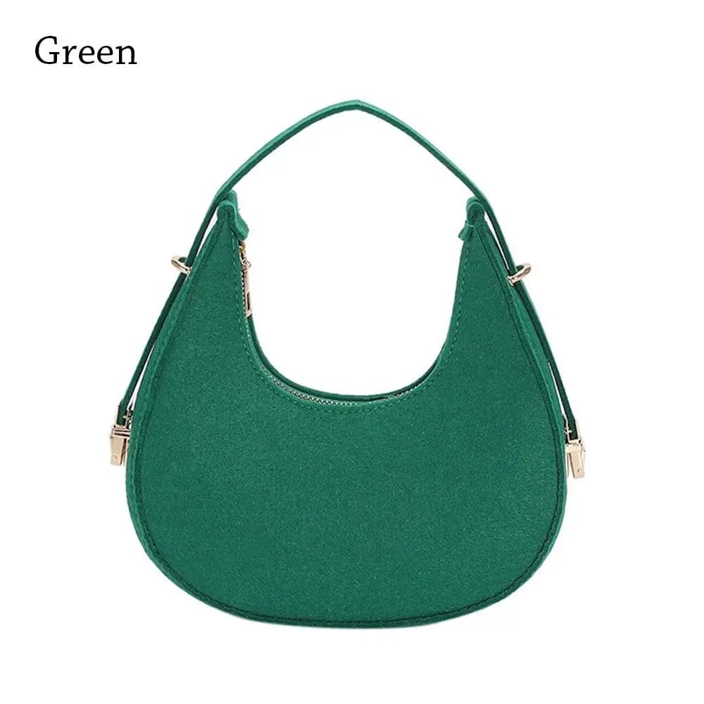 SHOWLU FASHION STORE green Women's Crocodile Grain Underarm Bags Felt Fashion Shoulder Bag Cute Simple Handbags Female Purses