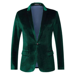 SHOWLU FASHION STORE Green / XL / CN Men Blazer Shiny Purple Velvet Jacket Suit Spring New Slim Fit Club Party Wedding Dress Blazers Outerwear Tuxedo Groom Banquet