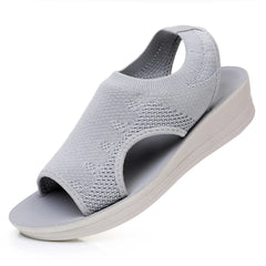  Showlu Fashion Store Grey / 39 Women sandals sloping heels thick soles summer mesh casual sandals  Girls pink comfortable black sandals