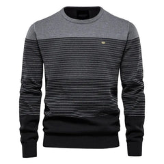 Showlu Fashion Store grey / CN Size M 55-65kg AIOPESON Brand Cotton Sweater Men Fashion Casual O-Neck Spliced Pullovers Knitted Sweater Male New Winter Warm Mens Sweaters