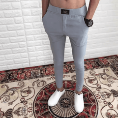  Showlu Fashion Store Grey Eagle / Size 27 silm slim version Kuaishou Cyber Celebrity Social Smart Guy Trendy Tight Pants