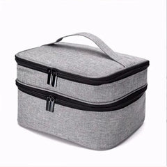  Showlu Fashion Store Grey Multi-function Large Travel Essential Oil Nail Polish Manicure Makeup Storage Bags Cosmetic Carry Case Pouch Suitcase For Women