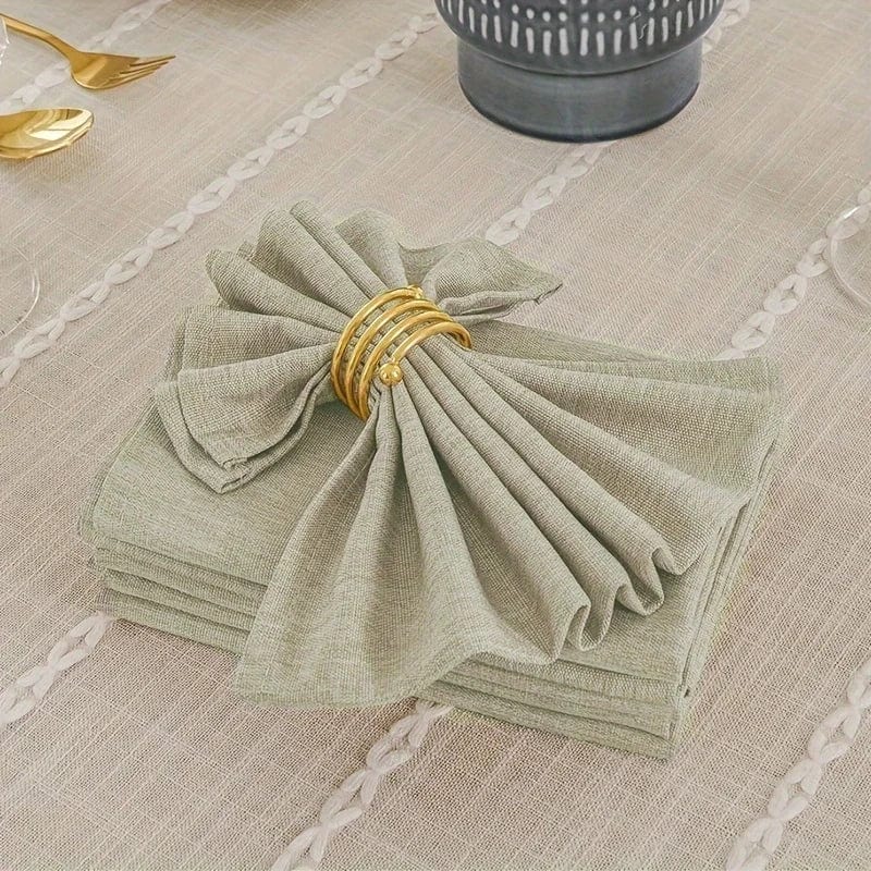  Showlu Fashion Store grey Set Of 6 40x40cm Table Cloth Napkins Durable Polyester Thicken Placemat Reusable for Kitchen Dining Wedding Decoration