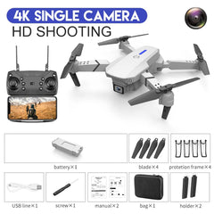  Showlu Fashion Store Grey-Single C-1B KDBFA 2023 New E88 Pro WIFI FPV Drone Wide Angle HD 4K 1080P Camera Height Hold RC Foldable Quadcopter Dron Helicopter Toys Gift