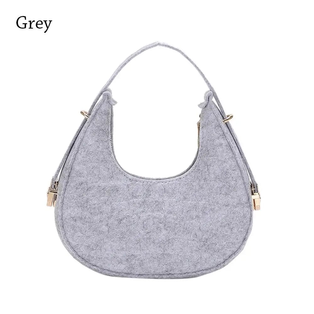 SHOWLU FASHION STORE grey Women's Crocodile Grain Underarm Bags Felt Fashion Shoulder Bag Cute Simple Handbags Female Purses