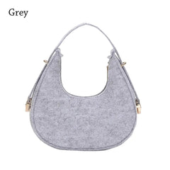 SHOWLU FASHION STORE grey Women's Crocodile Grain Underarm Bags Felt Fashion Shoulder Bag Cute Simple Handbags Female Purses