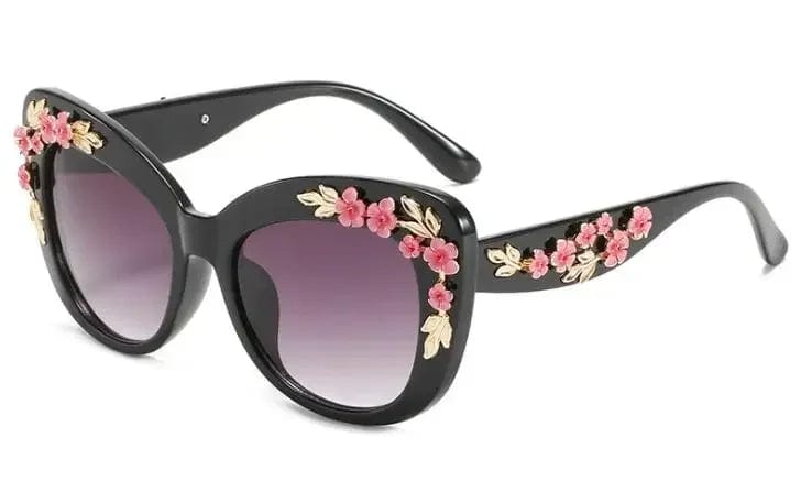  Showlu Fashion Store GY / as picture Retro Cat Eyes Sunglasses  Flower Cat Eyes Sunglasses UV400 Butterfly Eyes Broken Plastic Gradient Men's and Women's Sunglasses