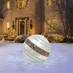 Showlu Fashion Store H / 60cm 60cm Outdoor Christmas Inflatable Decorated Ball PVC Giant Big Large Balls Xmas Tree Decorations Toy Ball Without Light Ornament