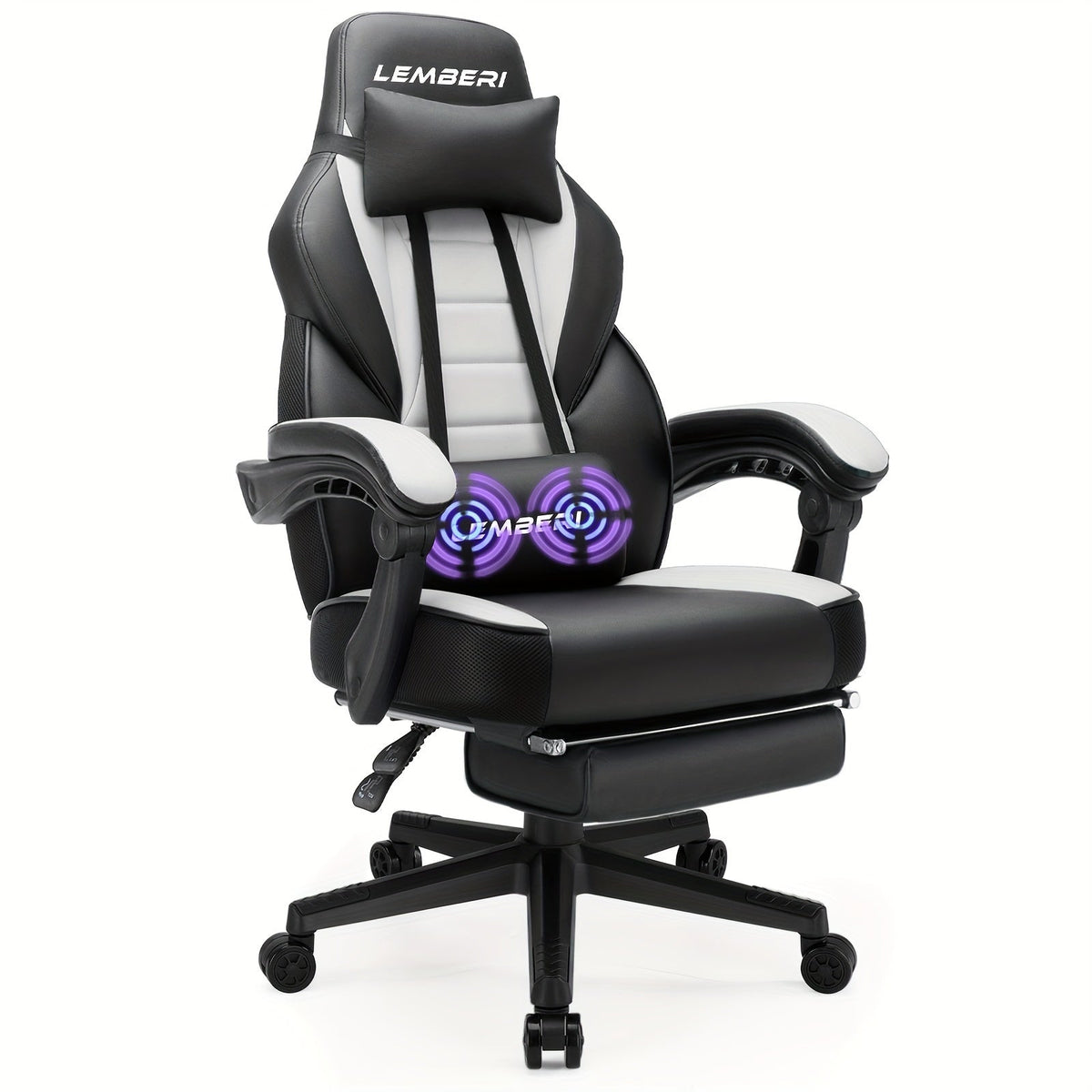 Big and tall gaming chair with footrest from SHOWLU FASHION STORE, featuring a sturdy build and comfortable design for gaming and relaxation.