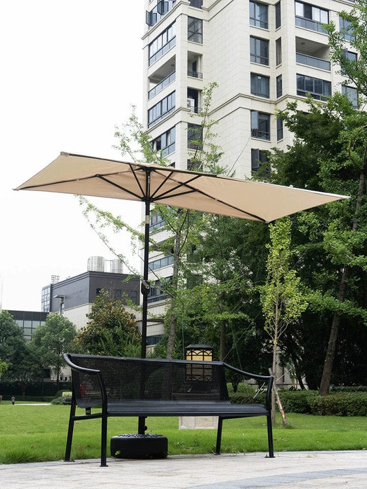  Showlu Fashion Store Half Umbrella Outdoor against the Wall Hand-Waving Umbrella Side-Column Umbrella Balcony Green Plant Sunshade Coffee Shop Outdoor Sun Umbrella Flower Garden