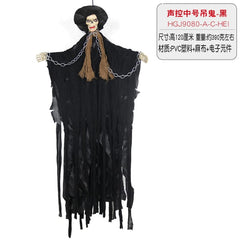 Showlu Fashion Store Halloween Props KTV Haunted House Bar Night Show Decoration Supplies Horror Ghost Toy Voice Control Witch Small Hanging Ghost