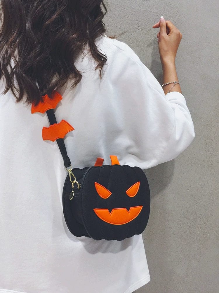  Showlu Fashion Store Halloween Pumpkin Bag for Women 2023 New Special-Interest Design Funny Personality Shoulder Bag Versatile Crossbody Pouch Tide