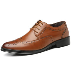 SHOWLU FASHION STORE Handcrafted Mens  Oxford Shoes Genuine Calfskin Leather Brogue Dress Shoes Classic Business Formal Shoes Man