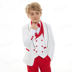  Showlu Fashion Store Handmsome Single Button Boy's Suit Set Comfortable Safe Kids Formal Suits Jacket Vest Pants Bow-tie Luxury Set Child Tuxedo