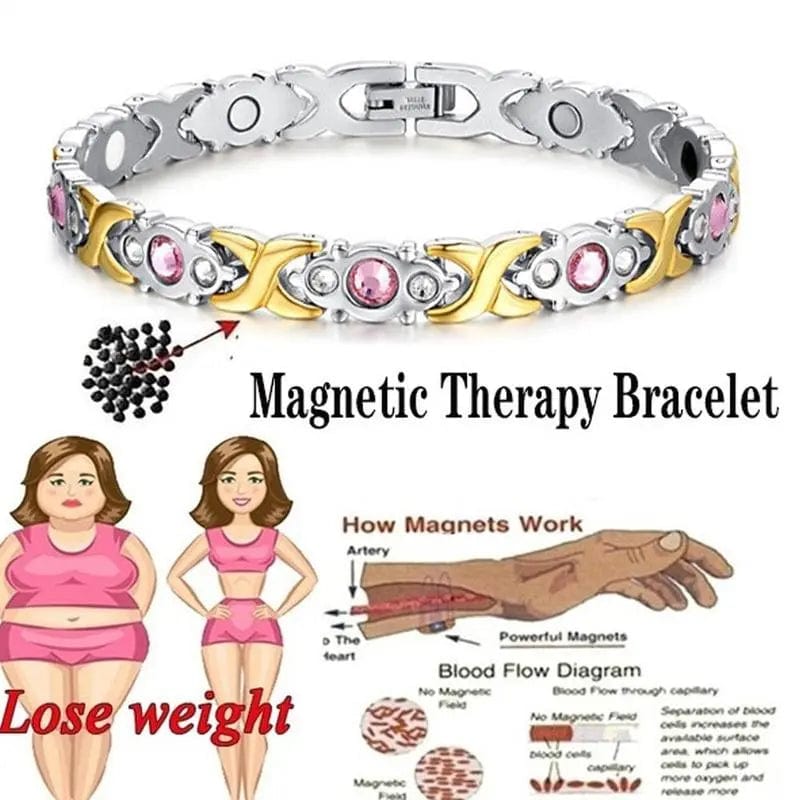  Showlu Fashion Store Health Care Magnetic Bracelet Weight Loss Anti-Fatigue Therapy Bracelets For Men Women Arthritis Pain Relief Energy Jewelry Gift