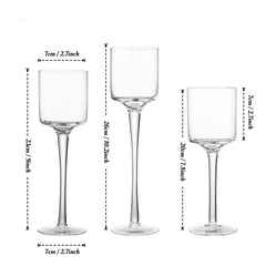  Showlu Fashion Store HGA0012668-A / CHINA Glass Candleholder Clear TeaLight Candle Holder Holiday Wedding Tall Elegant Ideal for Home Dining Party Table Centerpiece Decor