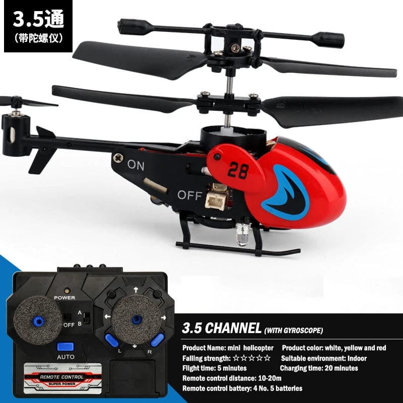  Showlu Fashion Store High quality 3.5-channel color mini remote control helicopter anti-collision and drop-resistant drone children's toy