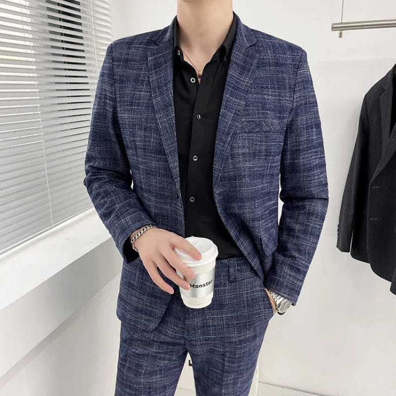  Showlu Fashion Store High-quality Suit for Men (suit + Trousers) Stylish and Handsome 2-piece Business Professional Suit Best Man Groom Wedding Dress